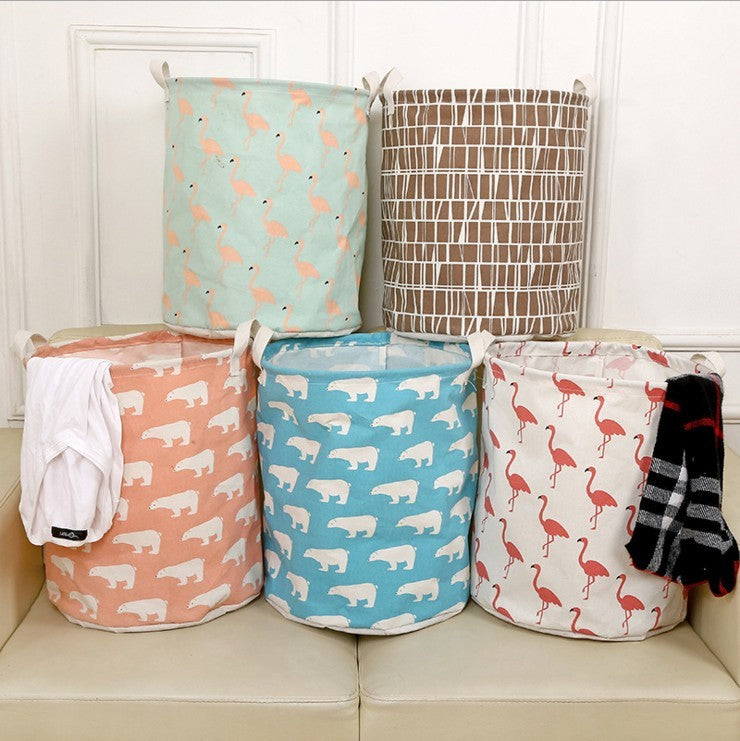 Laundry basket - Foldable, cotton and linen