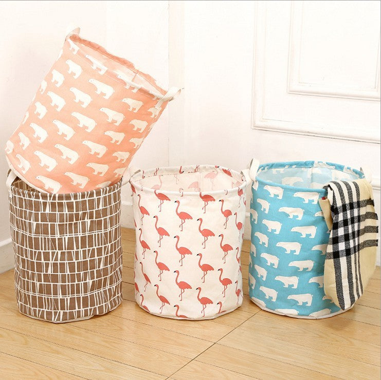 Laundry basket - Foldable, cotton and linen