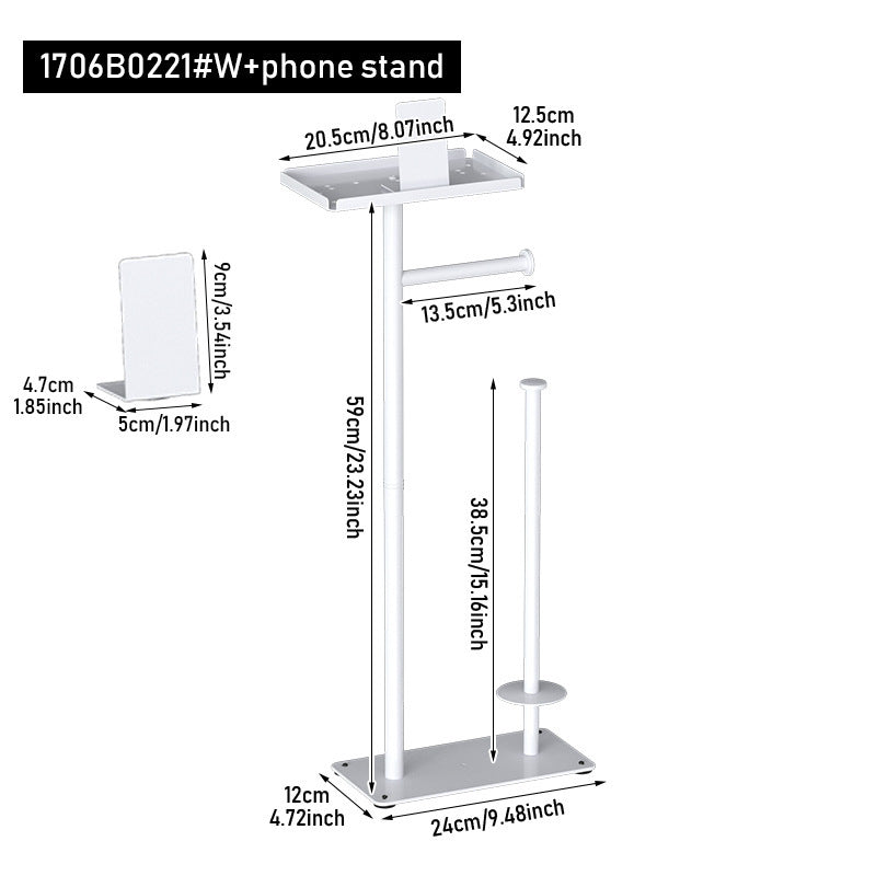 Toilet Paper holder, stand floor, toilet brush, rack