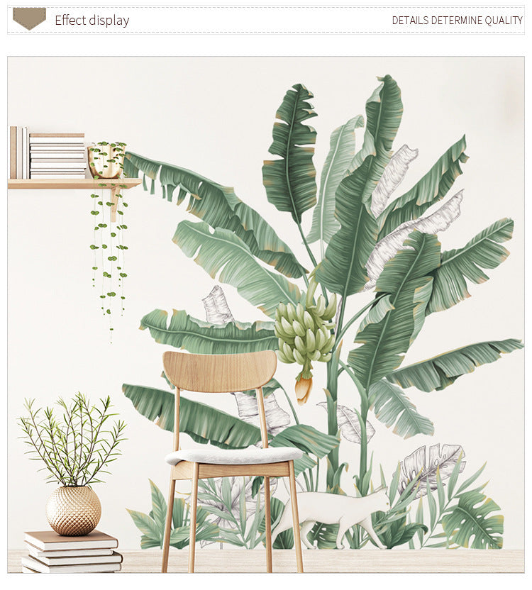 Wall Sticker Plant Banana Tree Background Wallpaper Decoration Pastoral Skirting