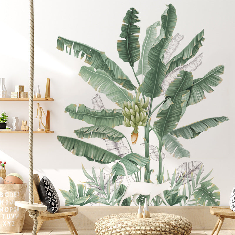 Wall Sticker Plant Banana Tree Background Wallpaper Decoration Pastoral Skirting