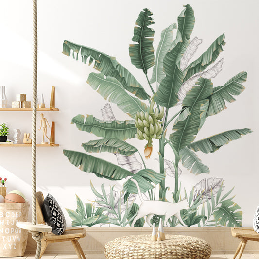 Wall Sticker Plant Banana Tree Background Wallpaper Decoration Pastoral Skirting