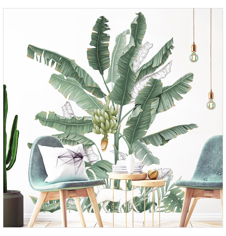 Wall Sticker Plant Banana Tree Background Wallpaper Decoration Pastoral Skirting