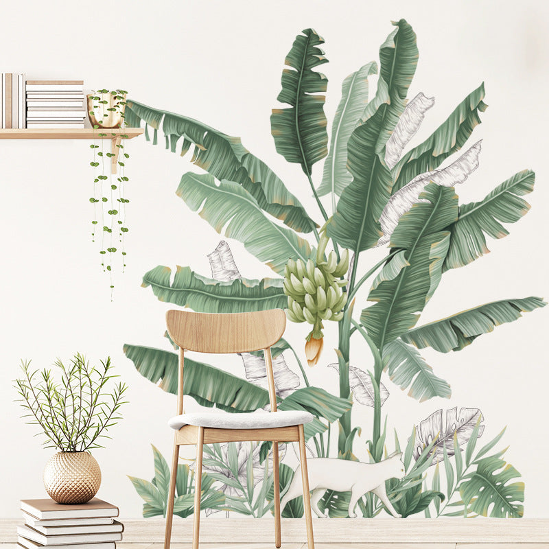 Wall Sticker Plant Banana Tree Background Wallpaper Decoration Pastoral Skirting