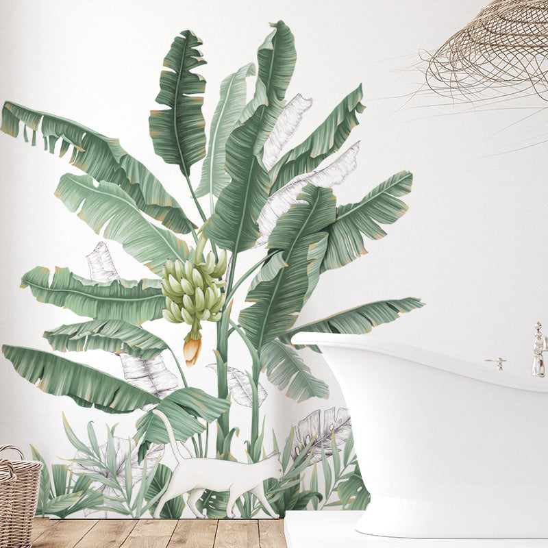 Wall Sticker Plant Banana Tree Background Wallpaper Decoration Pastoral Skirting