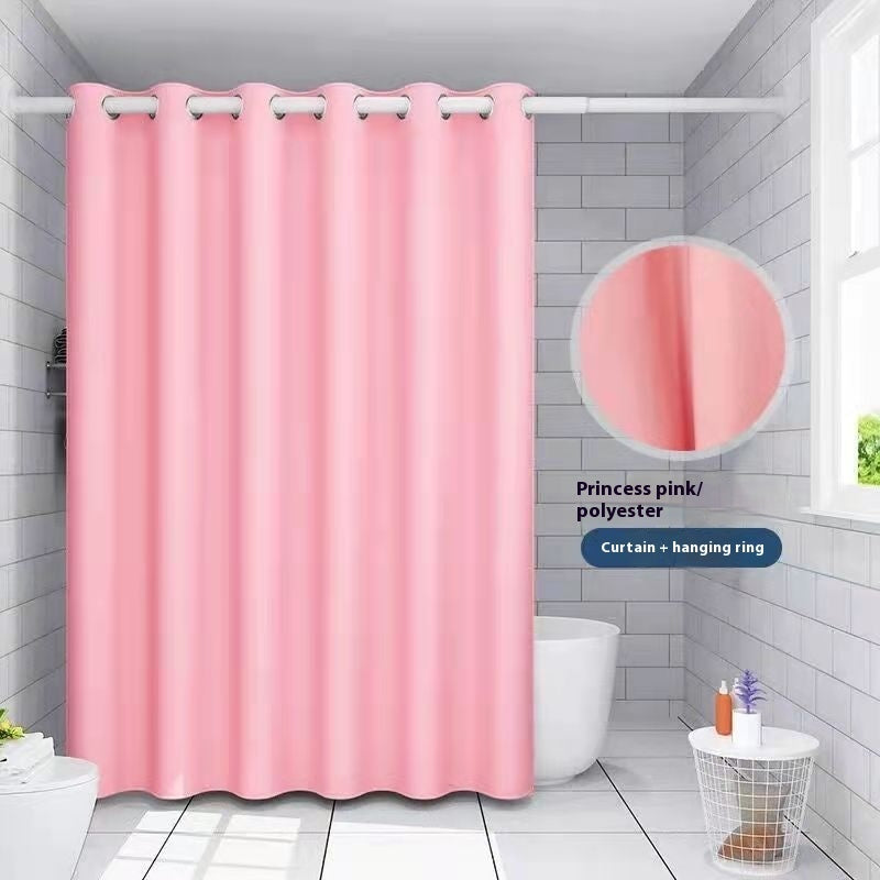 Shower Curtain Linen Thick Waterproof And Mildew-proof Punch-free